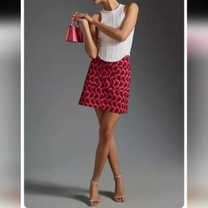 Anthropologie  Maeve "The Marisela" Mini Skirt Red Motif SOLD OUT IN STORE